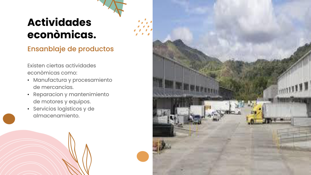 Actividades económicas mostradas en la presentación